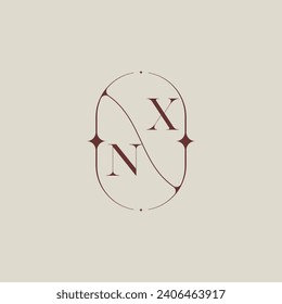 NX Hochzeitklassiker in elegantem Monogramm mit hochwertigem professionellem Design, das gut gedruckt werden kann