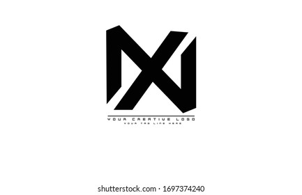 NX XN abstract vector logo monogram template