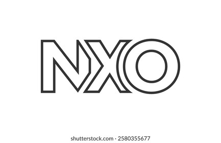 NXO logo design template with strong and modern bold text. Initial based vector logotype featuring simple and minimal typography. Trendy company identity ideal for businesses brand presence.