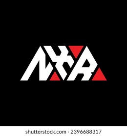 NXR triangle letter logo design with triangle shape. NXR triangle logo design monogram. NXR triangle vector logo template with red color. NXR triangular logo Simple, Elegant, and Luxurious design.