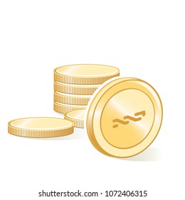 Nxt Cryptocurrency Coin Gold Stacks