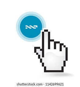 Nxt Cryptocurrency Coin Sign Hand Cursor Click Isolated