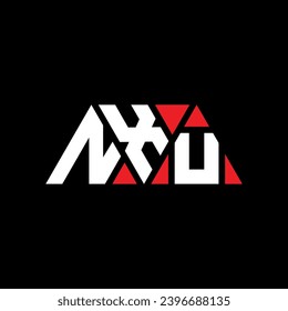 Diseño del logotipo de la letra del triángulo NXU con forma de triángulo. Monograma de diseño del logotipo del triángulo NXU. Plantilla de logotipo vectorial de triángulo NXU con color rojo. Logo triangular de NXU Diseño sencillo, elegante y lujoso.