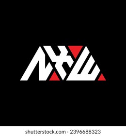 NXW triangle letter logo design with triangle shape. NXW triangle logo design monogram. NXW triangle vector logo template with red color. NXW triangular logo Simple, Elegant, and Luxurious design.