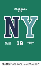 NY 8 green Background t-shirt Design