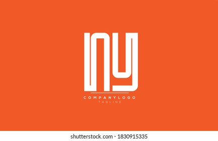 NY abstract initials monogram letter text alphabet logo design