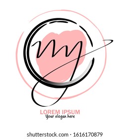 Ny Beauty vector initial logo, handwriting logo of initial signature, wedding, fashion, jewelry, boutique, 
floral and botanical with creative template for any company or business.