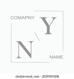 NY Beauty vector initial logo wedding signature illustration
