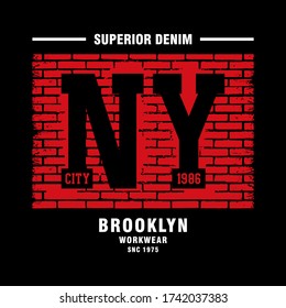 NY Brooklyn T SHIRT printing vector