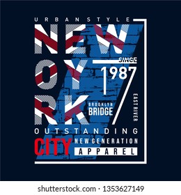NY Brooklyn Typography Design, T-shirt Graphic, Vector Images