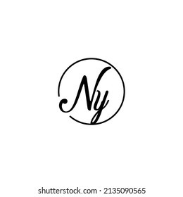 NY circle feminine concept initial logo best for beauty and fashion