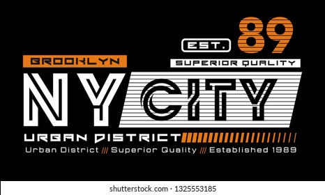 NY City 89 typography design with a background of black color. Vector image illustrator