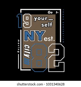 ny city cool awesome typography tee design vector illustration,element vintage artistic apparel product