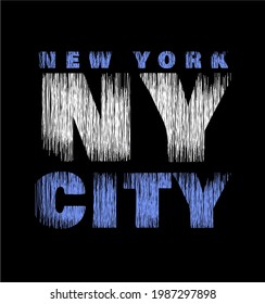 NY City New York design typography vector text illustration  t shirt graphics print.