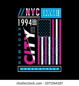 ny city typography graphic t shirt design, vector illustration elegant element artistic image