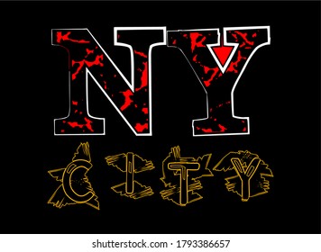 ny city typography for print t shirt