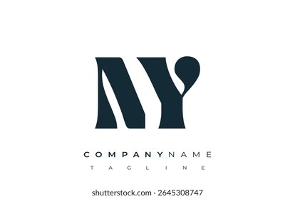 NY Criativa Abstrata Tipografia Design de logotipo. Logotipo elegante que combina tipografia arrojada e formas criativas, ideal para soluções de marca e identidade.