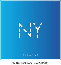 NY Creative Premium Vector latter logo design. Creative Logo. Elegant leaves.  modern design. Vector Illustration logo. Creative Minimal feminine monogram and logo.
