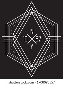 NY geometric vector print for tee and poster