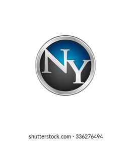 NY initial circle logo blue