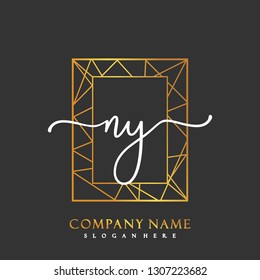 NY Initial Handwriting logo template vector