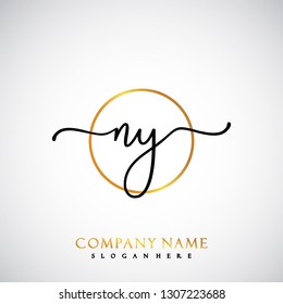 NY Initial Handwriting logo template vector