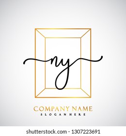 NY Initial Handwriting logo template vector