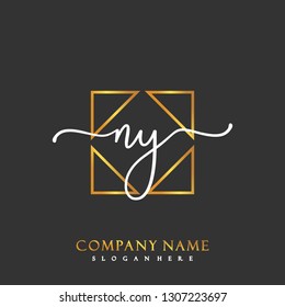 NY Initial Handwriting logo template vector