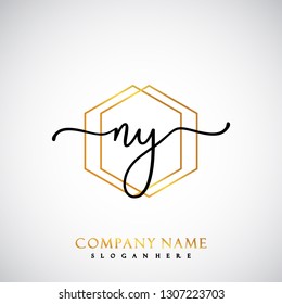 NY Initial Handwriting logo template vector