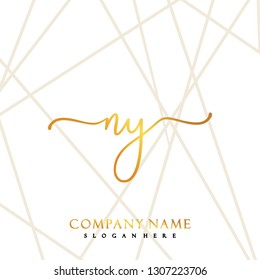 NY Initial Handwriting logo template vector