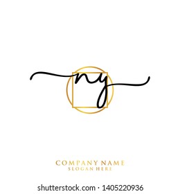 NY Initial handwriting logo template