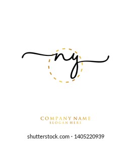 NY Initial handwriting logo template