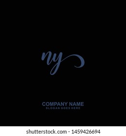 NY Initial handwriting logo vector