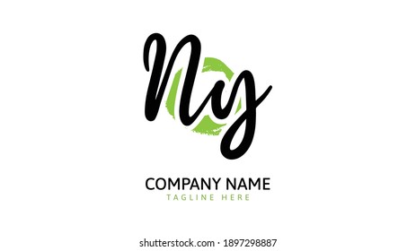 Ny Initial handwriting logo vector