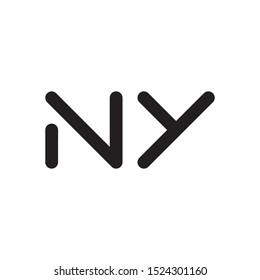 NY initial letter logo template vector icon design