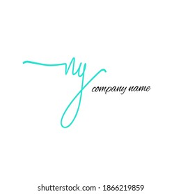 ny initial letter logo vector template sign symbol icon