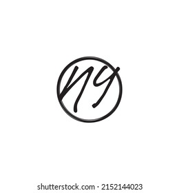NY initial logo letters in high quality professional design that will print well across any print media