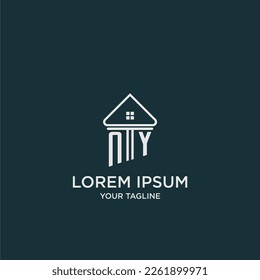 NY initial logo monogram real estate with home image ideas