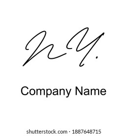 NY Initial logo template vector