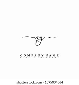 NY Initial luxury handwriting logo vector