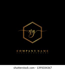 NY Initial luxury handwriting logo vector