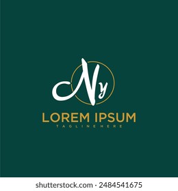 NY initial monogram for beauty and business logo