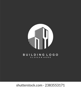 NY-Logo für die Erstausstattung von Immobilien mit kreativem Kreislauf-Design