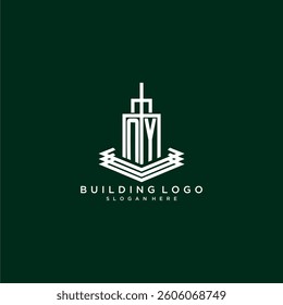 NY initial monogram building logo for real estate
