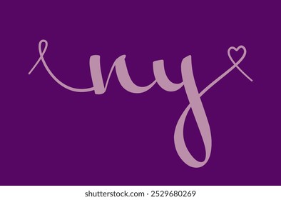 NY initial wedding monogram calligraphy vector illustration. Hand drawn lettering n and y love logo design for valentines day poster, greeting card, photo album, banner print or tattoo.