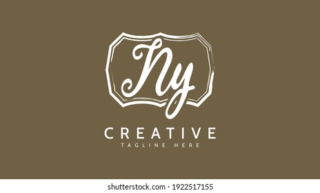 NY Initials, handwriting logo vector