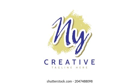 NY Initials, handwriting logo vector
