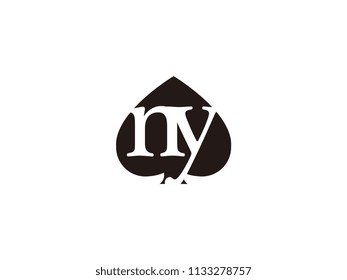 The ny initials logo inside the black shovel