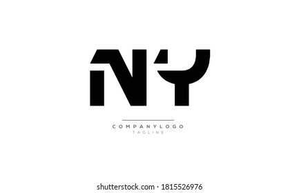 NY initials monogram letter text alphabet logo design