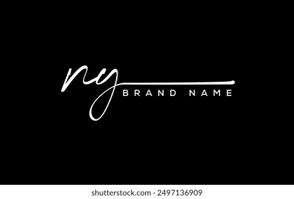 NY letter beauty handwriting vector logo. 